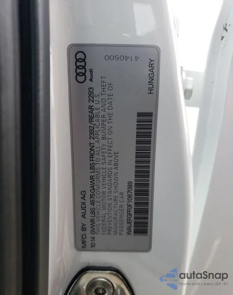 2015 Audi A3 Premium Plus из США, поврежденный, VIN WAUEFGFF0F1067089